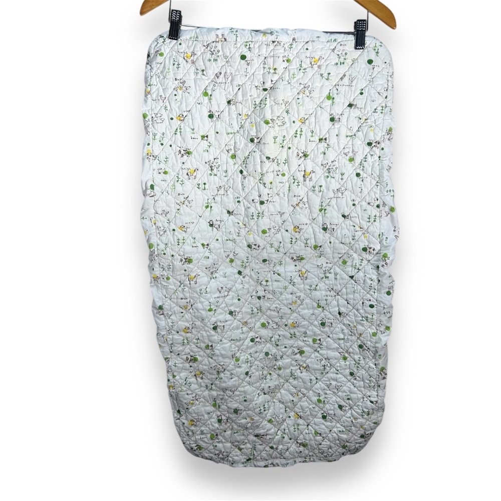 The Land of Nod Cotton Farm Print Animal Crib Sheet